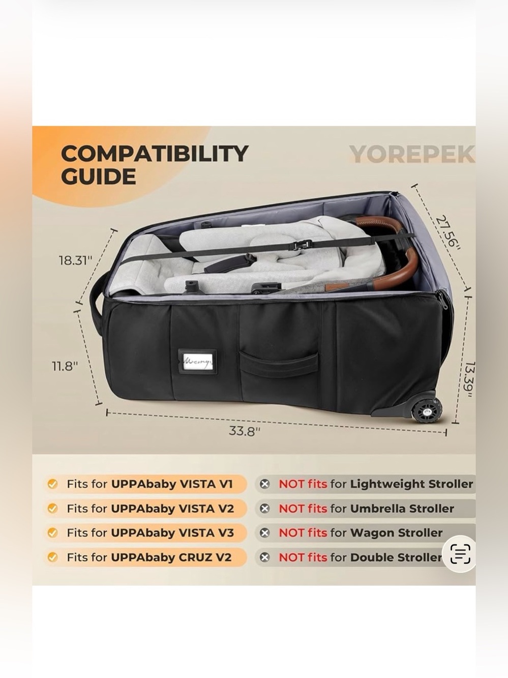 Stroller Bag for Vista V2/V3 and Cruz V2 - Picture 2 of 4